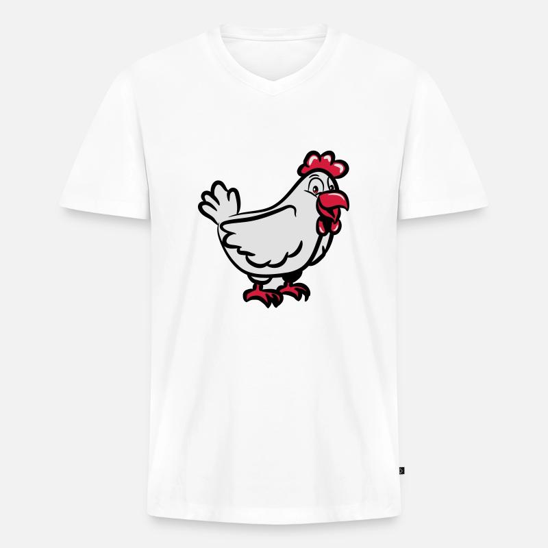 Huhn süss - Männer Premium Bio T-Shirt mit V-Ausschnitt - Weiß