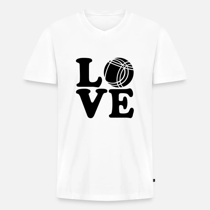 Boule - Männer Premium Bio T-Shirt mit V-Ausschnitt - Weiß