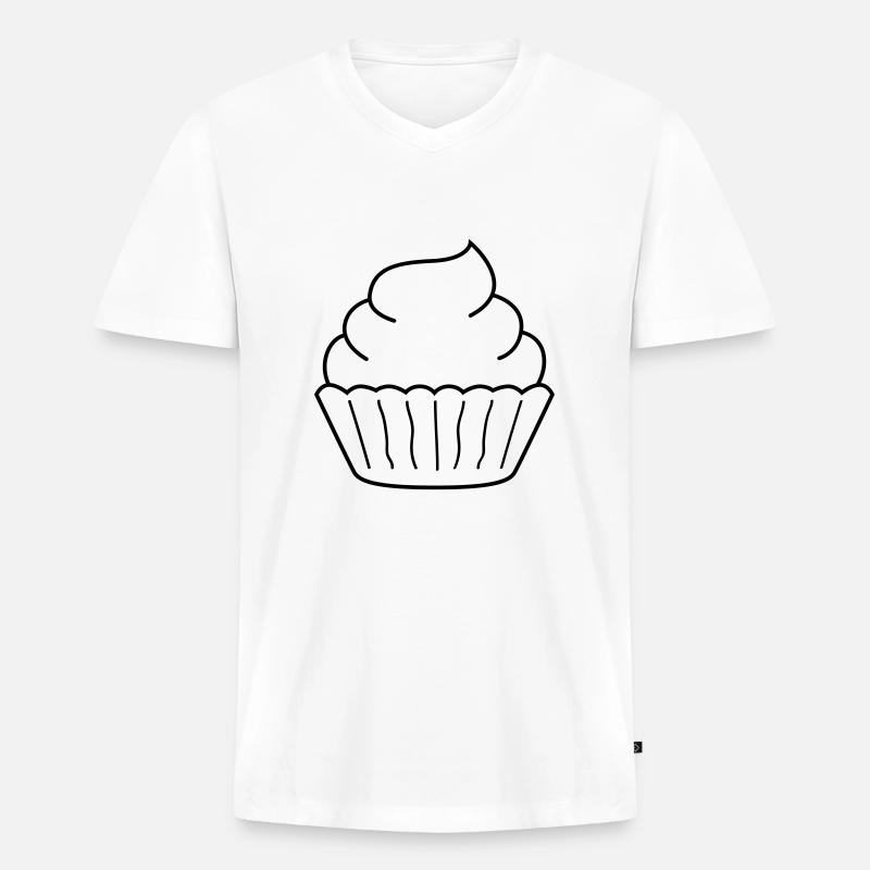 cupcake - Men's Premium Organic T-shirt with V-neck - white