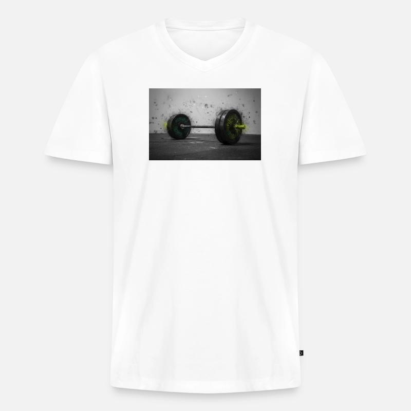 Runenschmiede - Männer Premium Bio T-Shirt mit V-Ausschnitt - Weiß