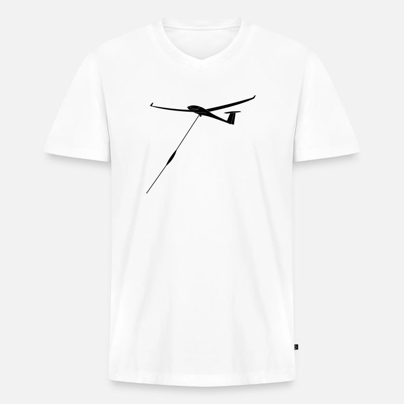 Windenstart Segelflieger - Männer Premium Bio T-Shirt mit V-Ausschnitt - Weiß