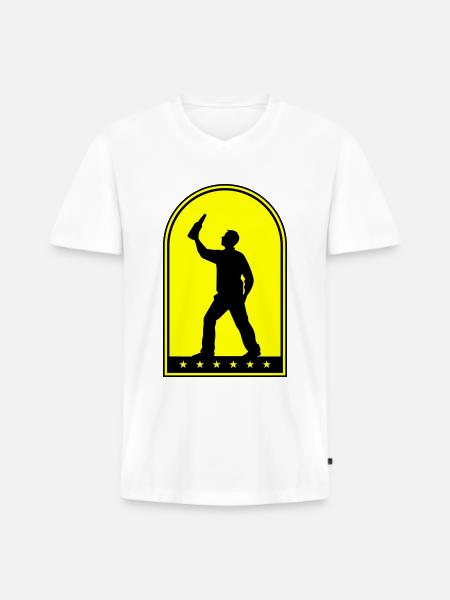 Drinking Bottle of Beer - Men's Premium Organic T-shirt with V-neck - white