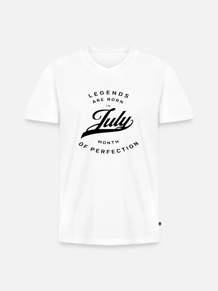 LEGENDE 2. JULI - Männer Premium Bio T-Shirt mit V-Ausschnitt - Weiß