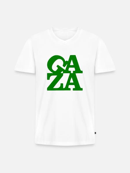 Gaza - Men's Premium Organic T-shirt with V-neck - white