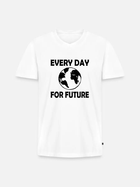 Every day for future - Men's Premium Organic T-shirt with V-neck - white