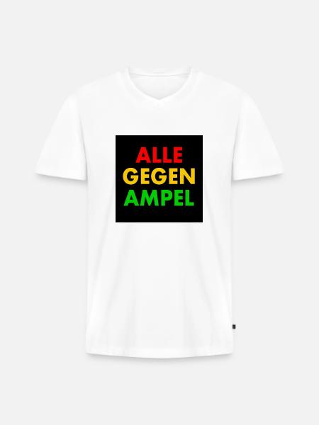 Alle gegen ampel - Männer Premium Bio T-Shirt mit V-Ausschnitt - Weiß