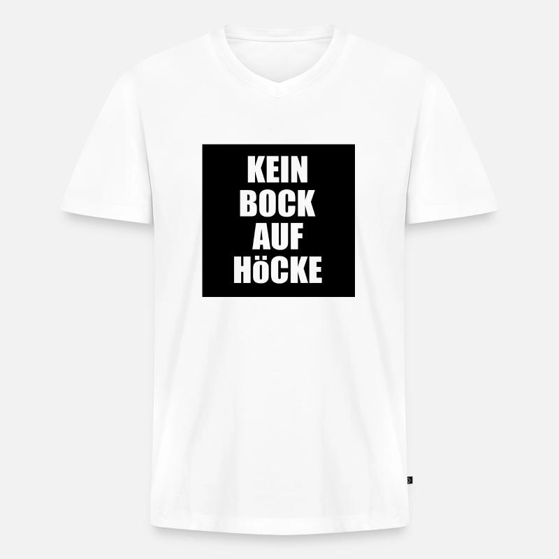 kein bock auf höcke - Männer Premium Bio T-Shirt mit V-Ausschnitt - Weiß