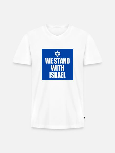 We stand with israel - Men's Premium Organic T-shirt with V-neck - white