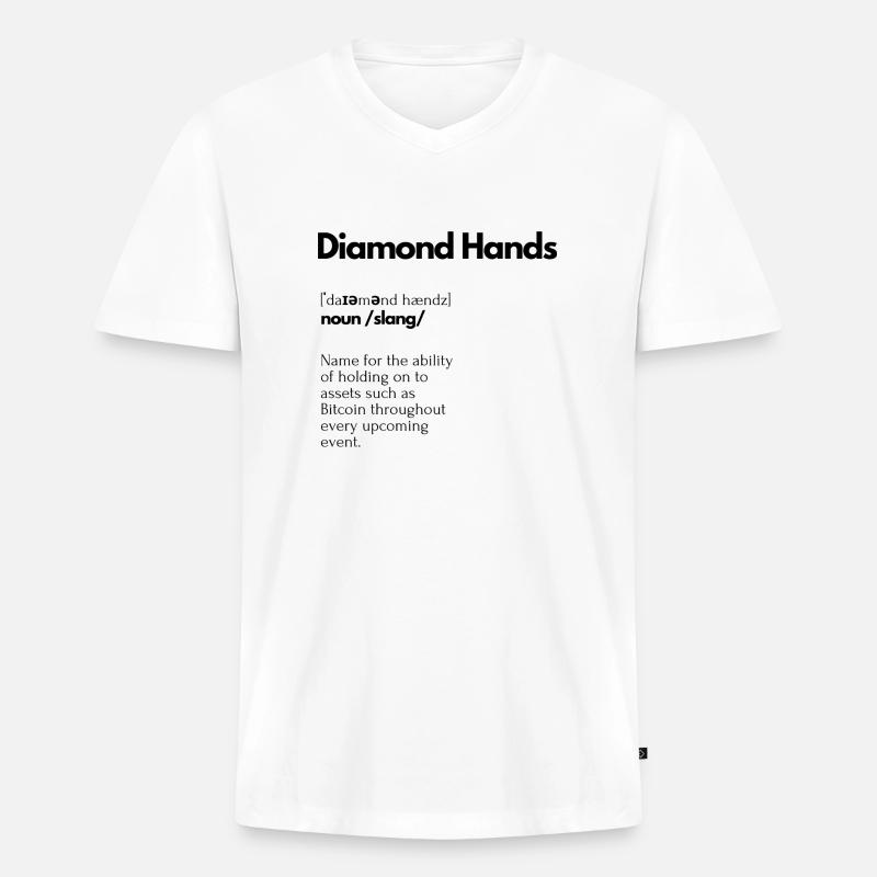 Diamond Hands dictionary look - Männer Premium Bio T-Shirt mit V-Ausschnitt - Weiß