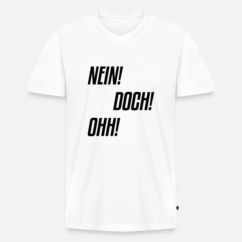 nein doch ohh - Männer Premium Bio T-Shirt mit V-Ausschnitt - Weiß