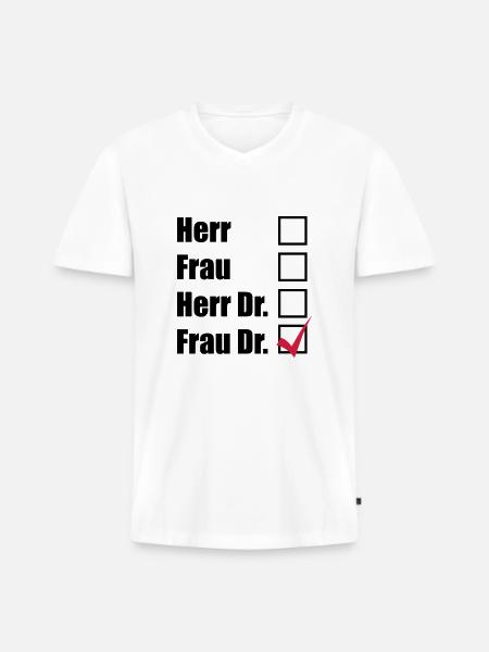 Doctor - Men's Premium Organic T-shirt with V-neck - white