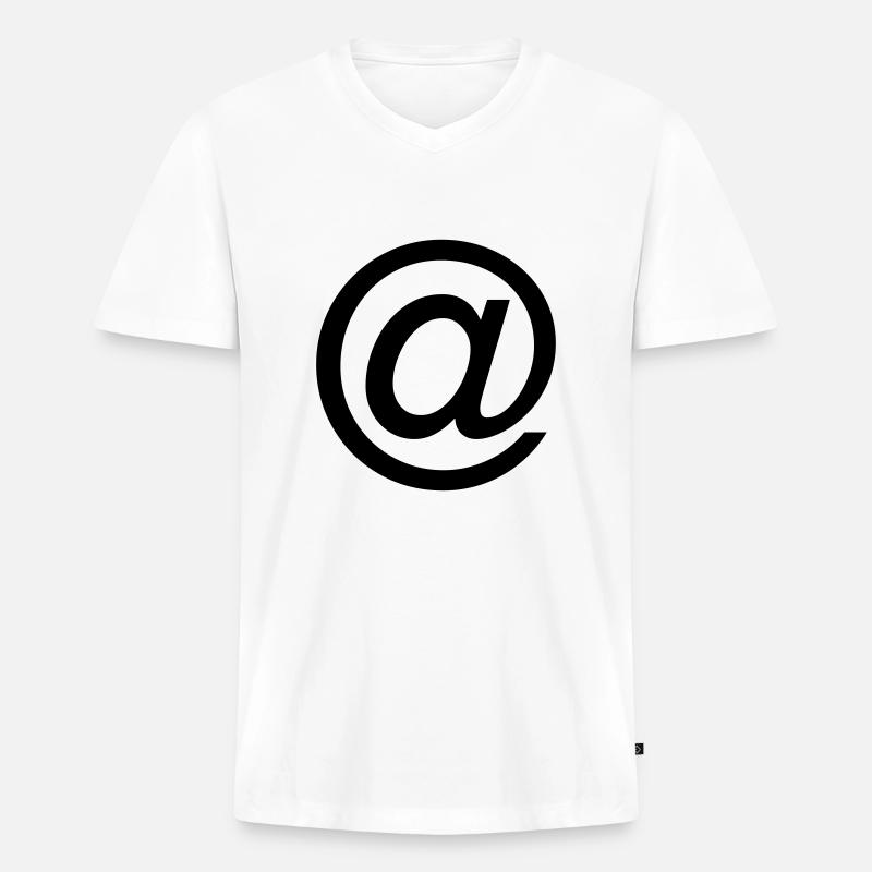 Email Icon - Männer Premium Bio T-Shirt mit V-Ausschnitt - Weiß