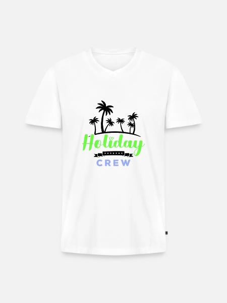 Holiday Crew - Men's Premium Organic T-shirt with V-neck - white