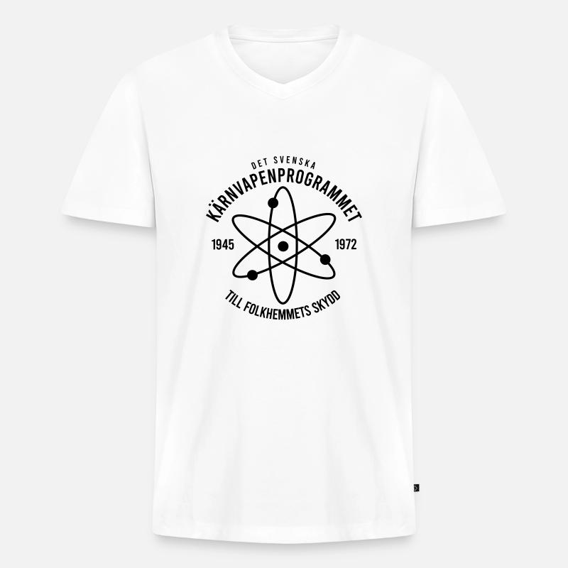 Das schwedische Atomwaffenprogramm - Männer Premium Bio T-Shirt mit V-Ausschnitt - Weiß