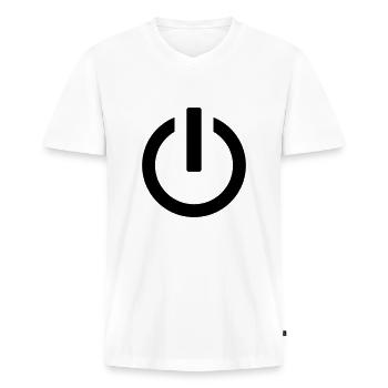 Power - Men's Premium Organic T-shirt with V-neck - white - Front - Nico (187cm)