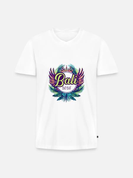 Bali 2025 Team - Men's Premium Organic T-shirt with V-neck - white