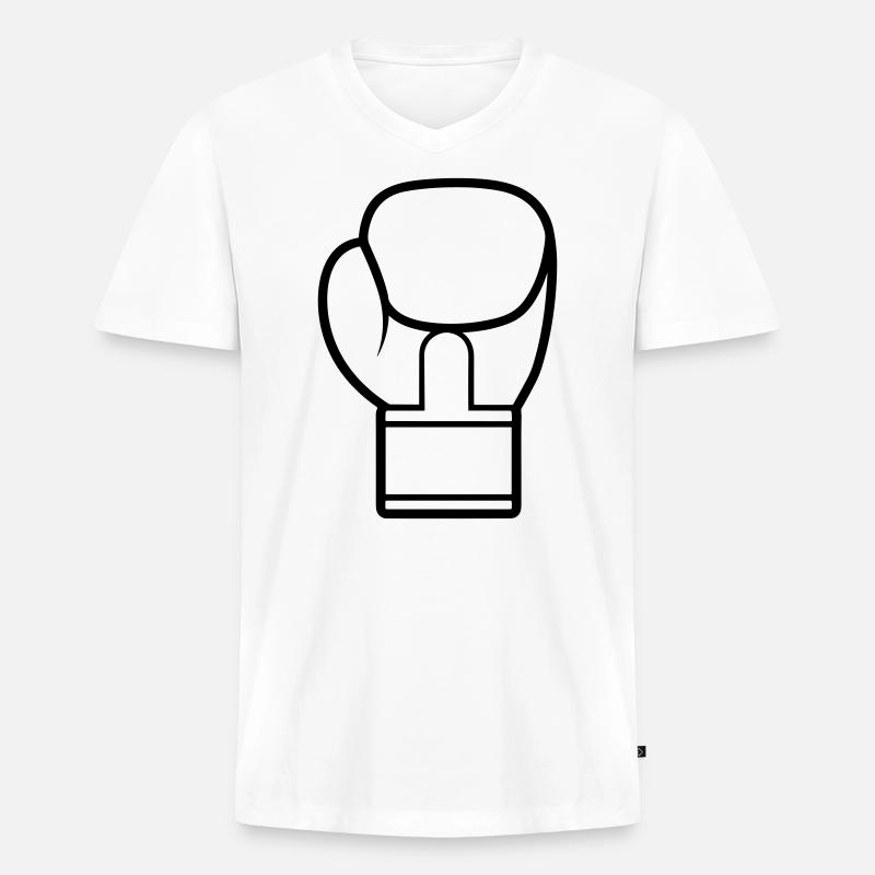 Boxhandschuh - Männer Premium Bio T-Shirt mit V-Ausschnitt - Weiß