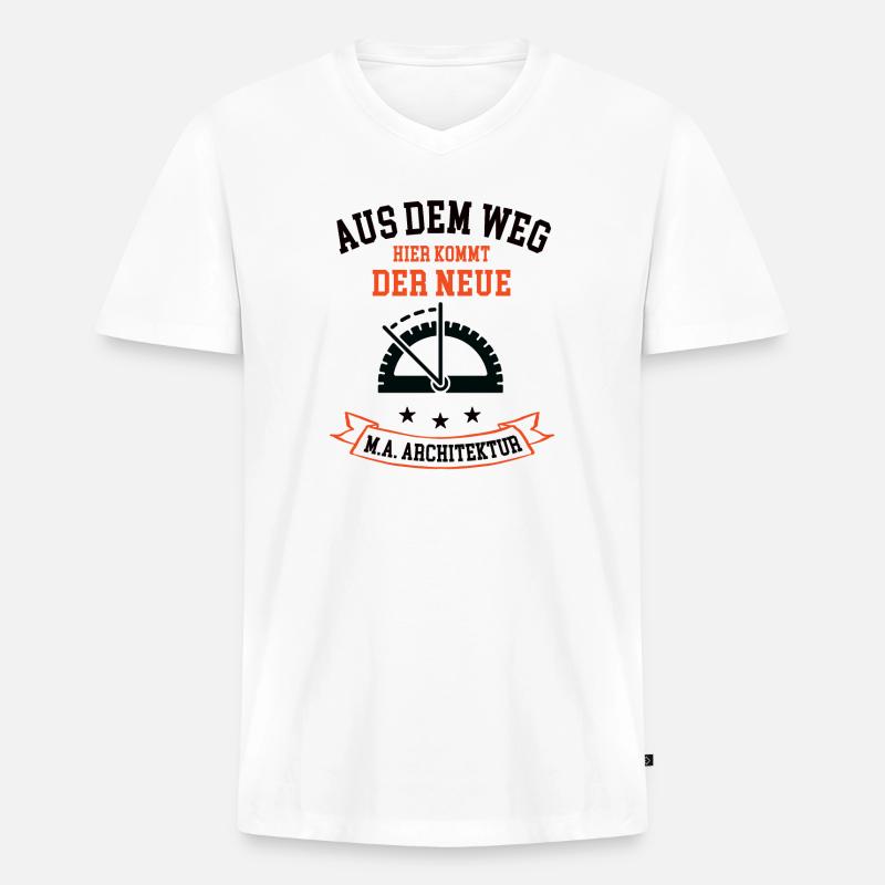 Architekturstudium Master Architecture Studium MA - Männer Premium Bio T-Shirt mit V-Ausschnitt - Weiß