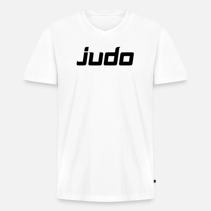 Judo Design - Männer Premium Bio T-Shirt mit V-Ausschnitt - Weiß