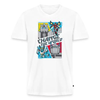 Transformers Earth Spark Character From Autobots - Men's Premium Organic T-shirt with V-neck - white - Front - Nico (187cm)