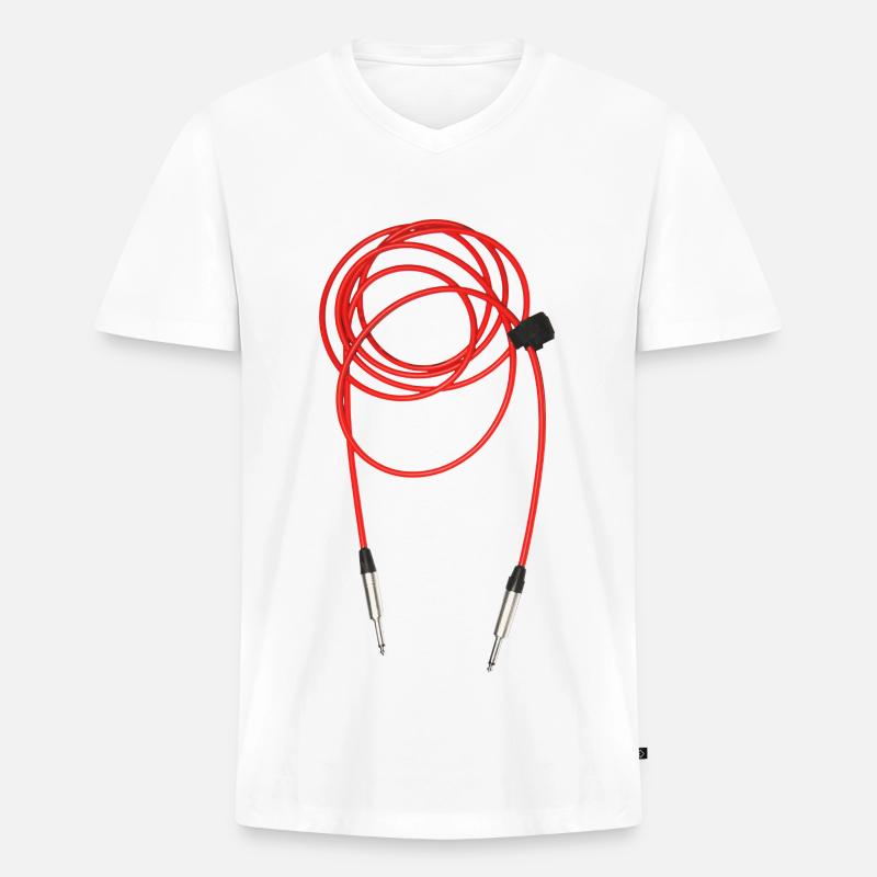 Red Cable - Männer Premium Bio T-Shirt mit V-Ausschnitt - Weiß