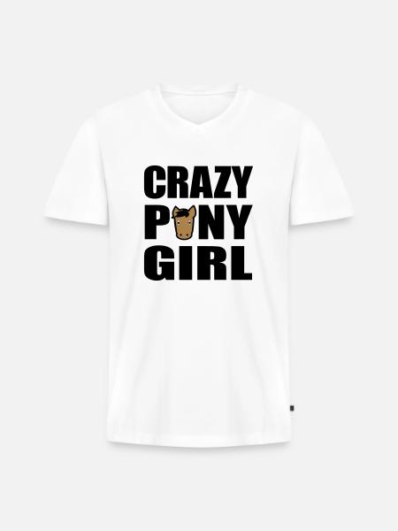 pony - Men's Premium Organic T-shirt with V-neck - white