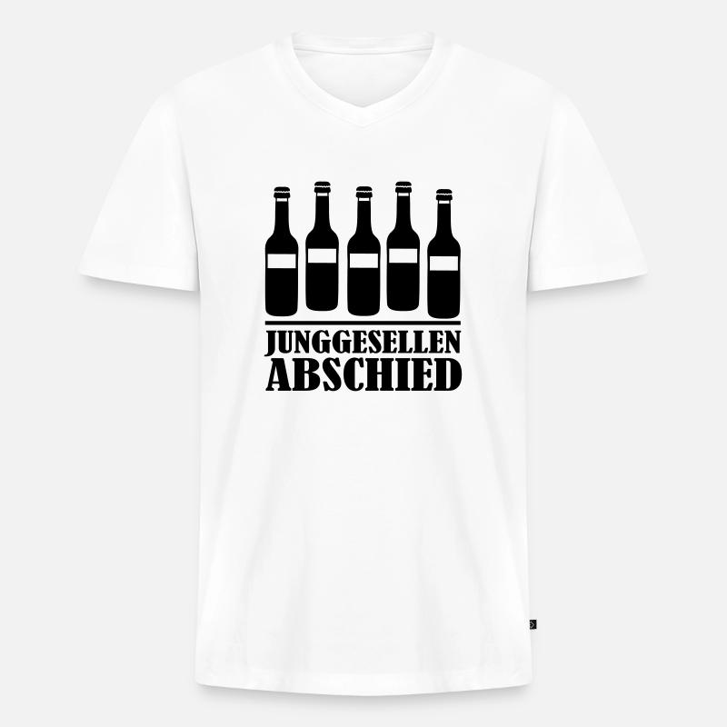 Junggesellenabschied - Männer Premium Bio T-Shirt mit V-Ausschnitt - Weiß