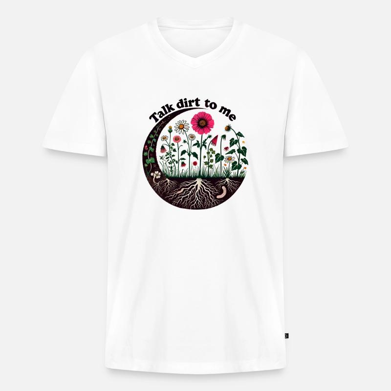 Sprich Dreck mit mir - Männer Premium Bio T-Shirt mit V-Ausschnitt - Weiß