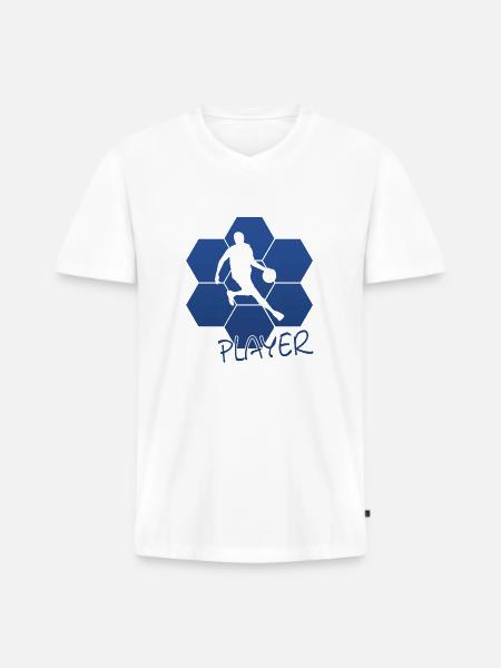 Basketball player streetball - Männer Premium Bio T-Shirt mit V-Ausschnitt - Weiß