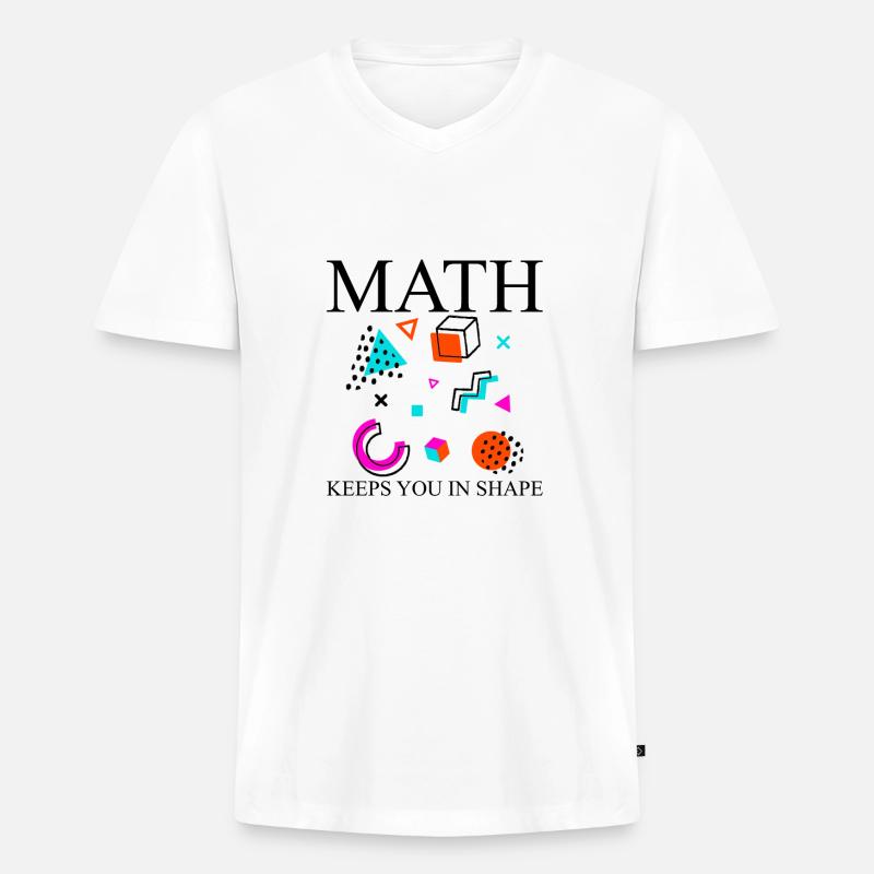 Math Keeps You In Shape - Männer Premium Bio T-Shirt mit V-Ausschnitt - Weiß