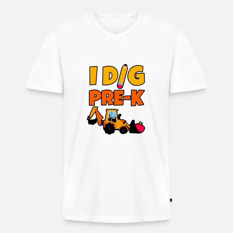 I Dig Pre-K 4 - Männer Premium Bio T-Shirt mit V-Ausschnitt - Weiß