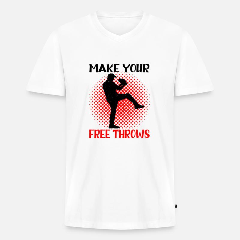 Make Your Free Throws 3 - Männer Premium Bio T-Shirt mit V-Ausschnitt - Weiß