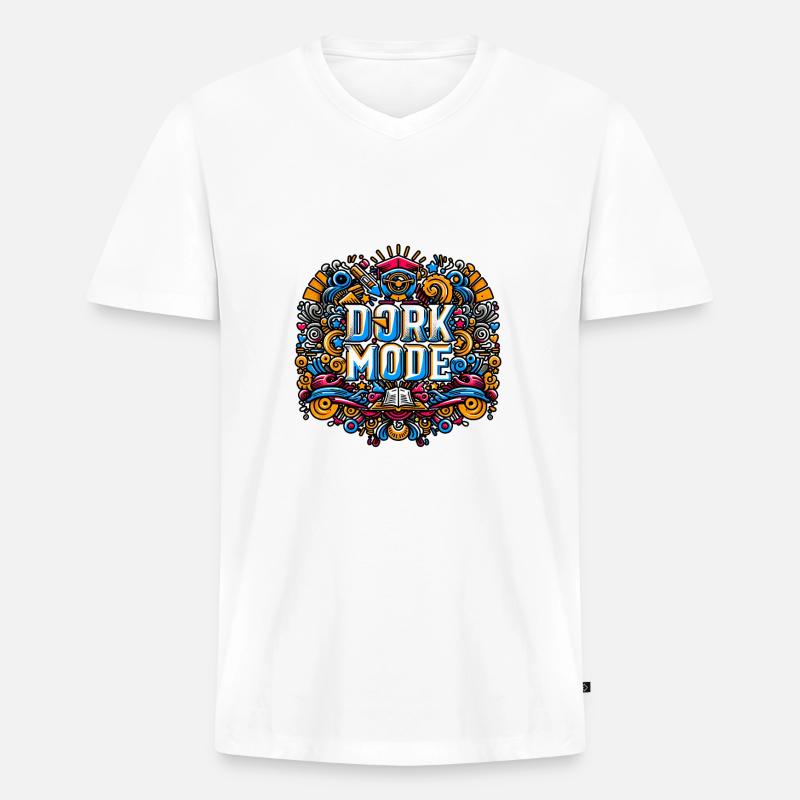 Dork Mode 8 - Männer Premium Bio T-Shirt mit V-Ausschnitt - Weiß