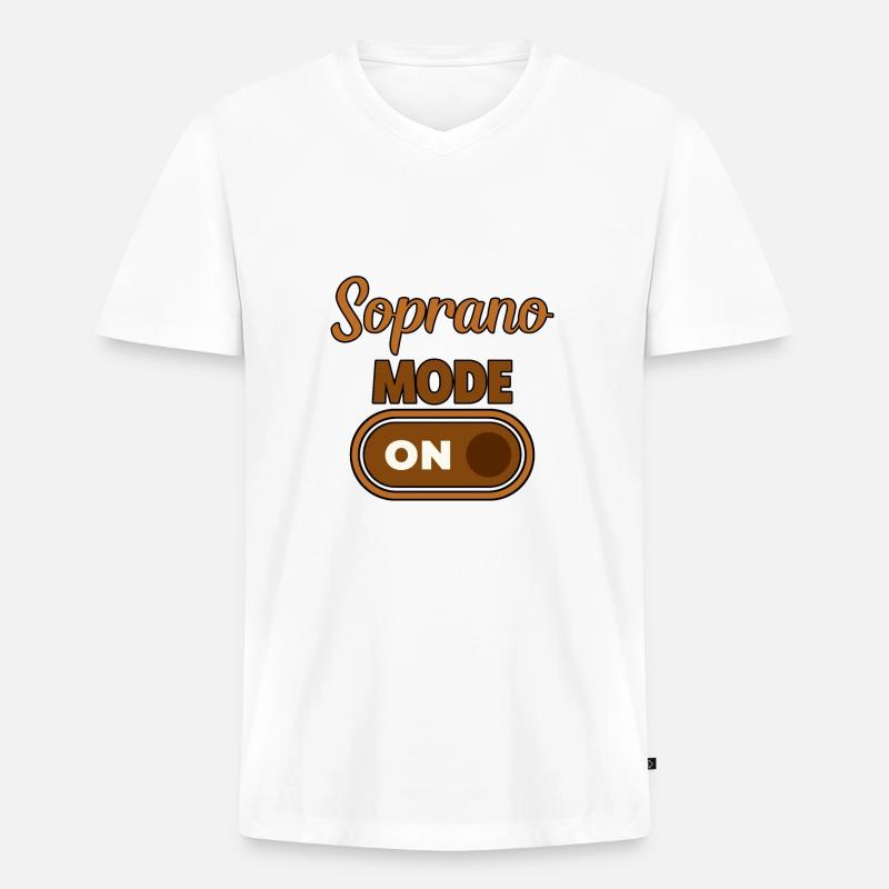 Soprano Mode On 2 - Männer Premium Bio T-Shirt mit V-Ausschnitt - Weiß