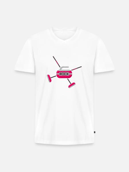 Curling Curling Curling Stone Curler - Men's Premium Organic T-shirt with V-neck - white