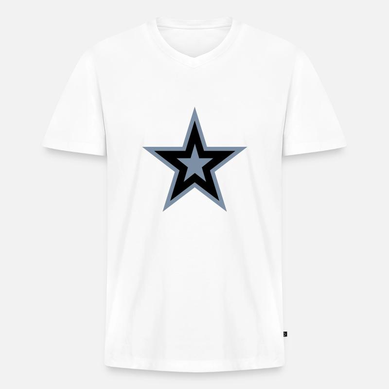 GLÜCKSSTERN - Männer Premium Bio T-Shirt mit V-Ausschnitt - Weiß