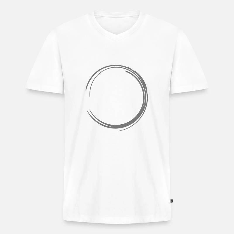 Dekorativer Kunst Ring oder Kreis als Rahmendesign - Männer Premium Bio T-Shirt mit V-Ausschnitt - Weiß