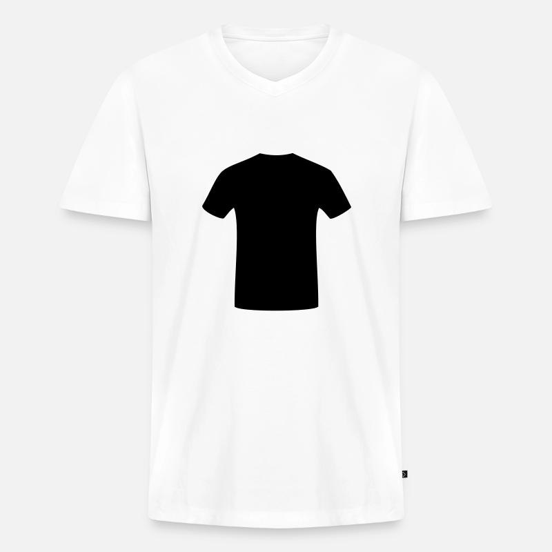T-Shirt - Männer Premium Bio T-Shirt mit V-Ausschnitt - Weiß