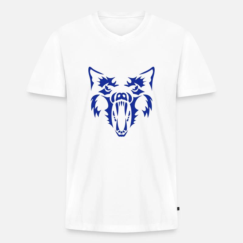 Wolf Werwolf Werwolf 3 - Männer Premium Bio T-Shirt mit V-Ausschnitt - Weiß