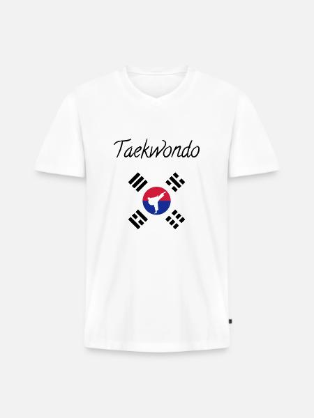 Taekwondo Taekwondoin Tae-Kwon-Do Tae Kwon Do - Premium økologisk T-shirt med V-hals til mænd - hvid