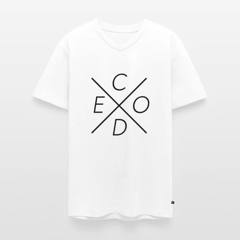 code Men's Premium Organic T-shirt with V-neck
