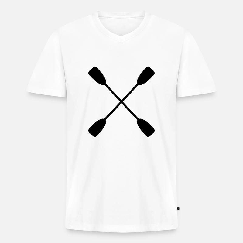 Paddel - Männer Premium Bio T-Shirt mit V-Ausschnitt - Weiß