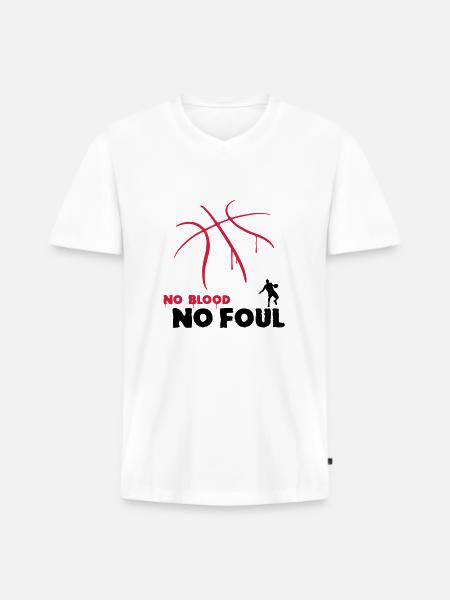 Basketball - Men's Premium Organic T-shirt with V-neck - white