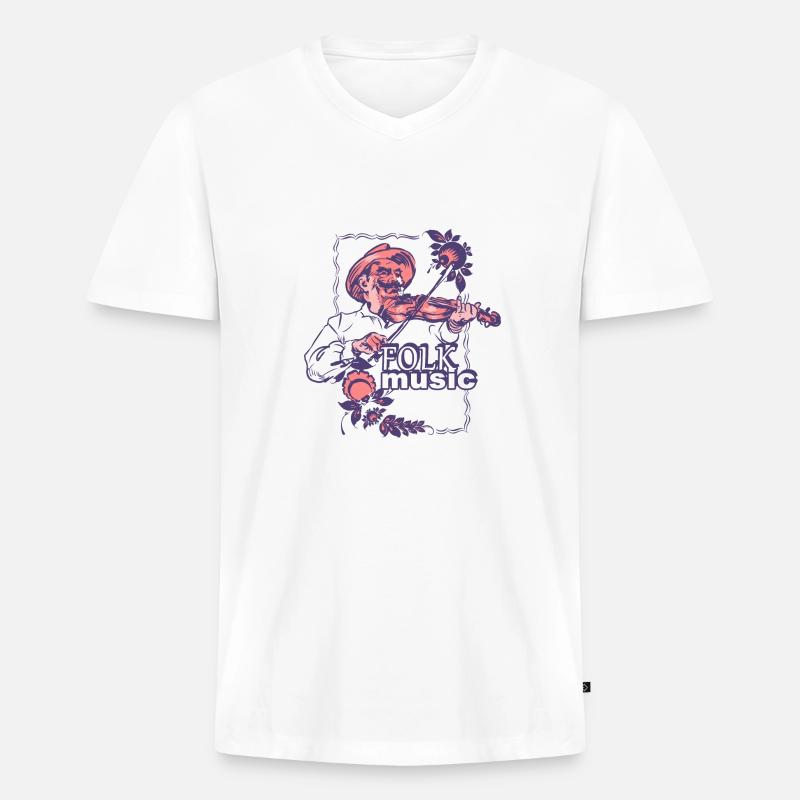 Volksarbeit - Männer Premium Bio T-Shirt mit V-Ausschnitt - Weiß