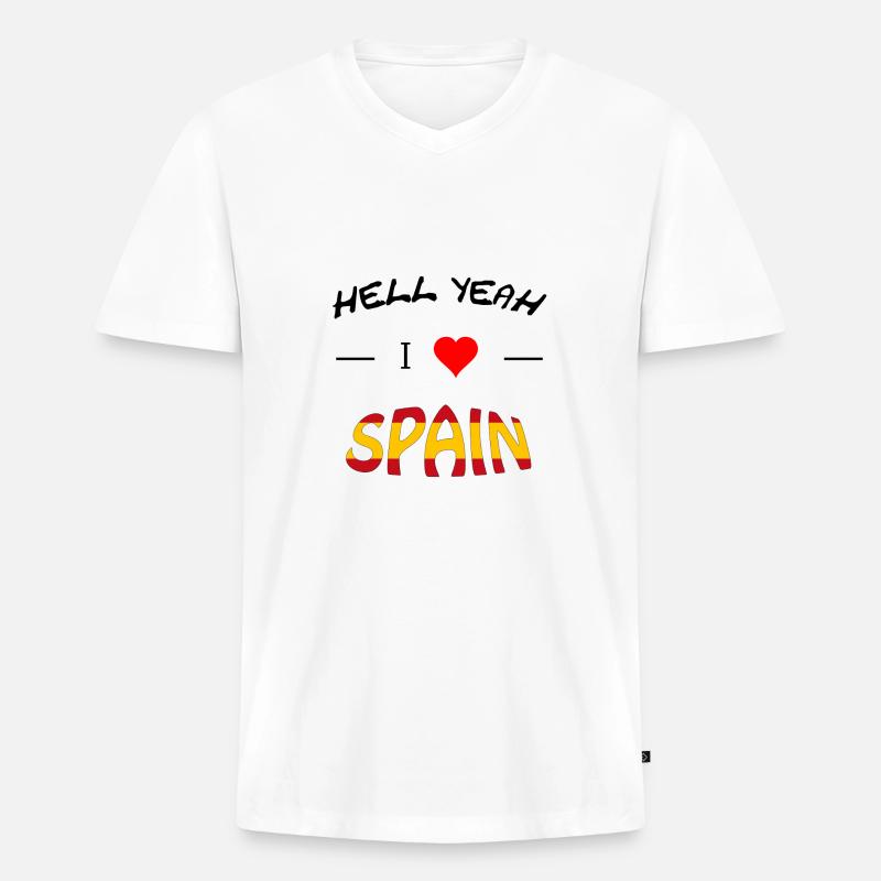 Spanien Spain - Männer Premium Bio T-Shirt mit V-Ausschnitt - Weiß
