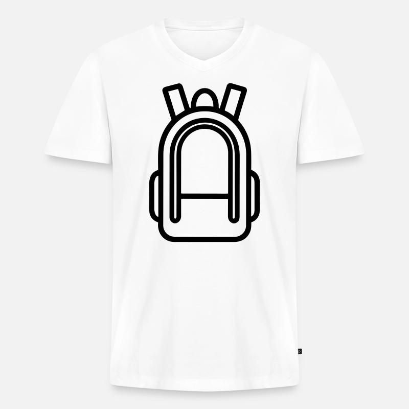 Rucksack - Männer Premium Bio T-Shirt mit V-Ausschnitt - Weiß
