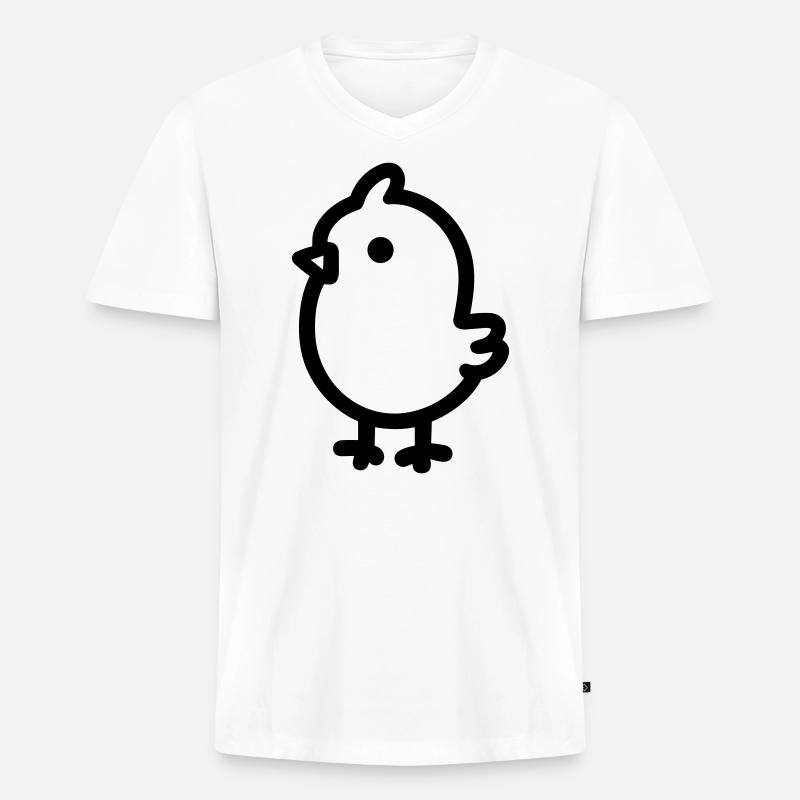 Küken - Männer Premium Bio T-Shirt mit V-Ausschnitt - Weiß