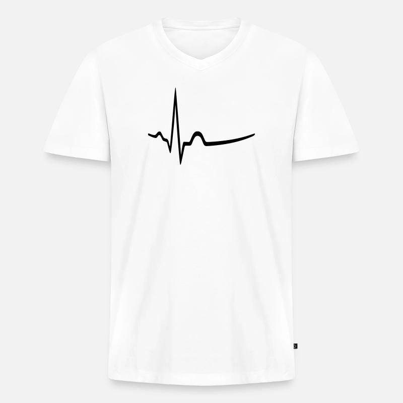 EKG - Sinusrhythmus - Arzt - Männer Premium Bio T-Shirt mit V-Ausschnitt - Weiß