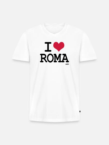 i love roma by wam - Men's Premium Organic T-shirt with V-neck - white