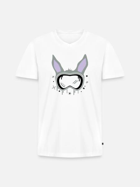 Ski Bunny - Men's Premium Organic T-shirt with V-neck - white